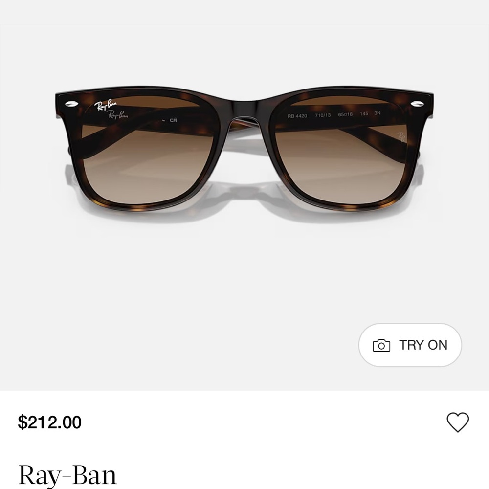 Ray-Ban Brown Gradient Sunglasses NWT